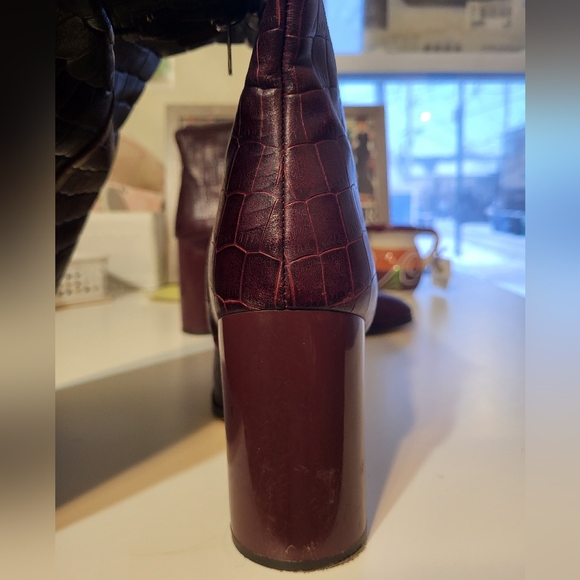 Coach Brigitte Boot Croc Embossed Knee High Boots Size 10 - Picture 5 of 12